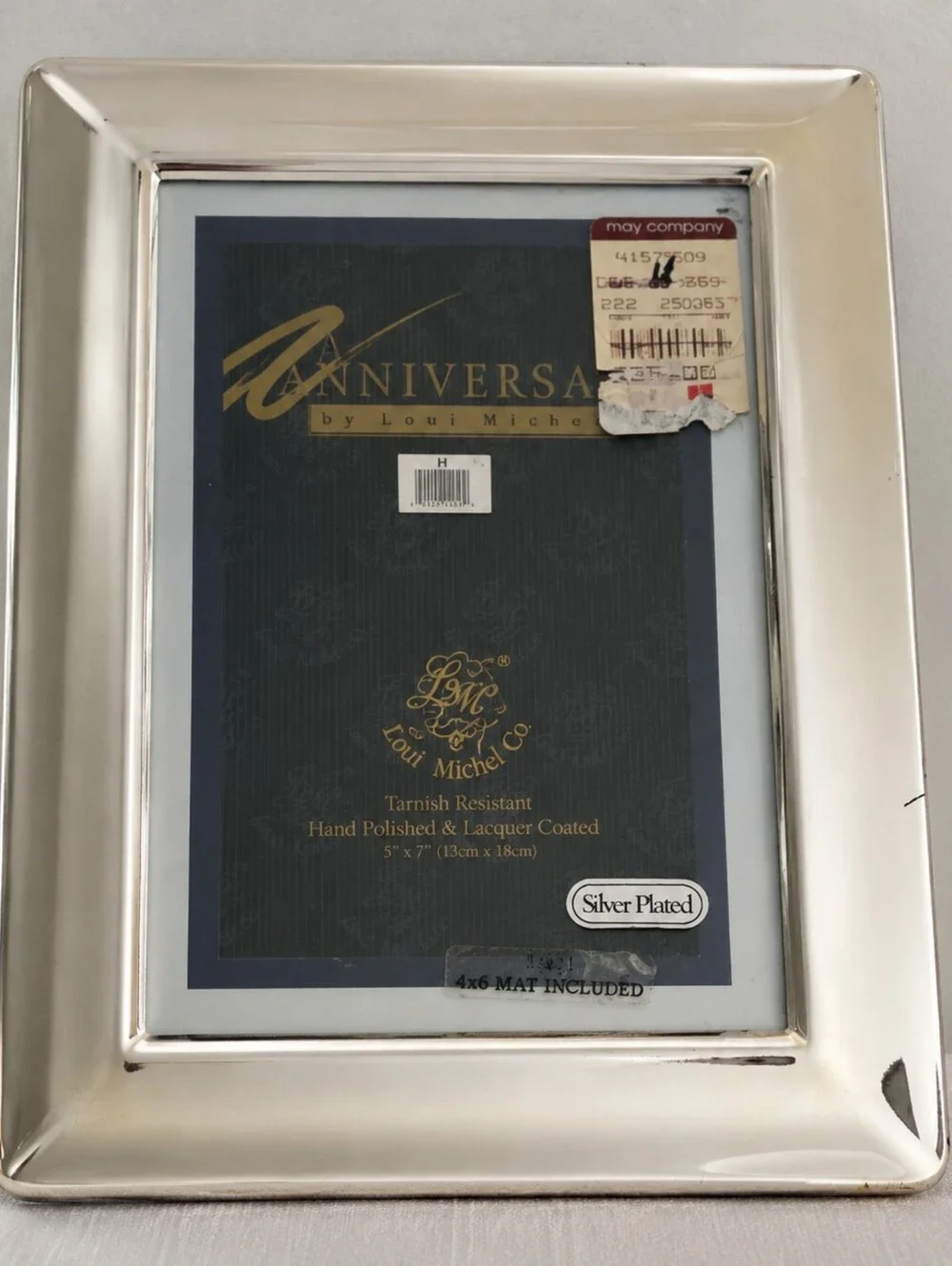 Vintage Loui Michel Silver Plated 5x7 Picture Frame May Company